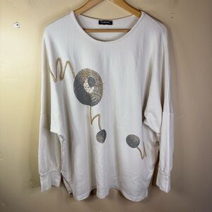 DARKWIN‎ 2X Graphic Quality Tunic NEW DESIGNER Beige Gray Gold